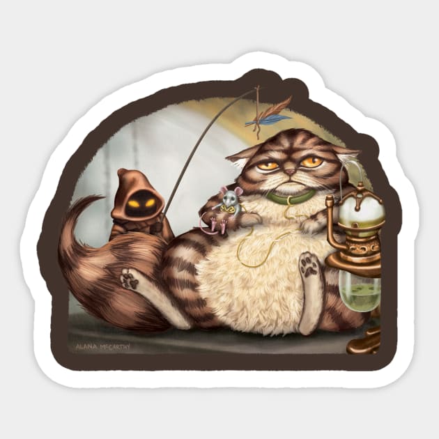 Jabba the Cat Sticker by GeekyPet